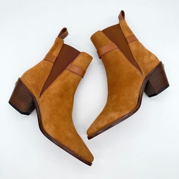 Zadig & Voltaire Tyler Cecilia Boots Women 37 Brown Suede Western Buckle Pointed - Picture 6 of 12